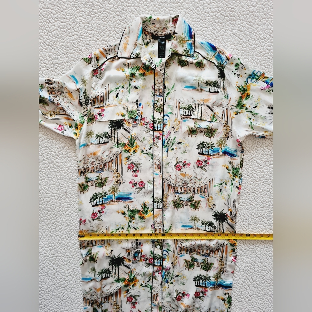 SMYTHE Cote d'Azur Floral Print Long Sleeve Shirt Dress Size XS Org $650 - Picture 13 of 15